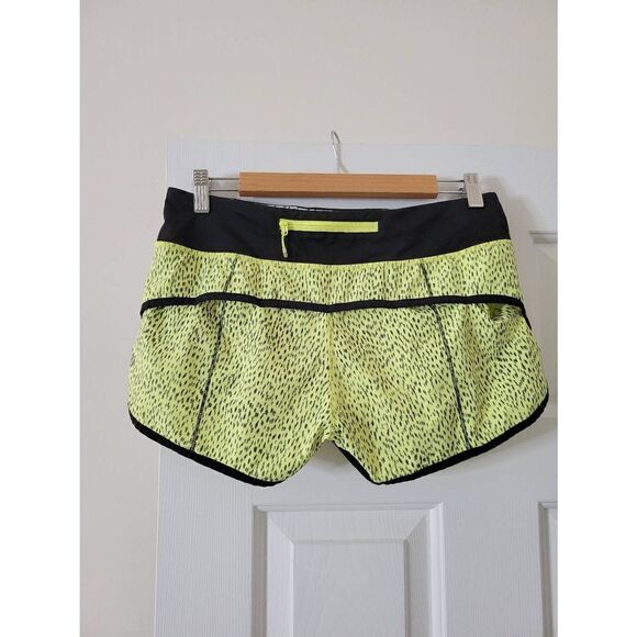 Lululemon Women Run Times Short 4" Dottie Dash Clarity Yellow Black Polka Dot 6 - Picture 1 of 6